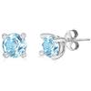 Tuscany Silver Orecchini a perno placcati rodio in argento sterling con acquamarina da 4 mm, pietra di nascita di marzo per donna
