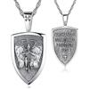 Eusense Collana San Michele Arcangelo/San Cristoforo/Crocifisso/Santa Vergine Maria Ciondolo Argento 925 Protezione Angelo Custode Amuleto Regalo Gioielli per Uomo Donna (SAN MIGUEL-B)