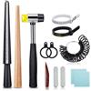 YWKJDDM Set di strumenti per misurare anelli, 11 pezzi | Set di strumenti per misurare gioielli con martello in gomma in plastica, misuratore per anelli