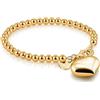Dankadi Bracciale di Perle per Donna in Argento 925 Larghezza 4MM 6MM Senza e Con Ciondolo a Cuore, Lunghezza 13-21CM Doré Oro Rosa Regalo Festa della Mamma Uomo, 13CM, Argento