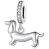 SOUTHPLUS Ciondolo Charms Sterling Silver 925 per Bracciale Europeo,Collane Pendente,Cane,Bassotto,Cuore Animali,Perfetto Regali per Moglie e Ragazze