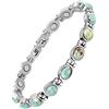 JEROOT Bracciale Magnetico Natural 14 Mala Beads, Braccialetto Magnetico da Donna in Acciaio Inossidabile, Regolabile con strumento di rimozione