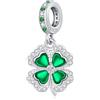 Eusense Charm Quadrifoglio Portafortuna in Argento 925 Sterling per Braccialetti Pandora Europeo Regalo Compleanno per Donna e Uomo