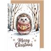 Edition Seidel Biglietto di auguri di Natale di alta qualità, con busta, biglietto di auguri di Natale, in inglese, per donna, uomo, retrò, Xmas Merry Christmas Riccio (W1086 SW025)