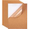 Zyiphor 6 Pezzi Fogli Autoadesivi in Sughero 30x21cm Spessore 6 mm Sughero Pannelli Muro Pannelli Isolanti in Sugheros per Bricolage, Ufficio, Scuola, Cucina, Decorazione da Parete