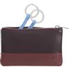 DUDU Astuccio portachiavi colorato in pelle uomo donna formato bustina con zip Burgundy scuro