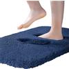ROLIZOE Tappetino da bagno Tappeti da bagno Tappeto da bagno Tappeto da bagno antiscivolo Assorbente d'acqua lavabile in lavatrice Ultra spesso Microfibra morbida e soffice Extra Large Blu Navy 60 × 90 cm