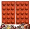 ENBRWAS Confezione da 2 stampi da forno in silicone a 15 cavità, a forma di mezza sfera, per gelatine, cioccolatini, torte, senza BPA, antiaderenti, lavabili in lavastoviglie. ENBRWAS