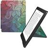 kwmobile Custodia protettiva in ecopelle per e-reader Kobo Aura H2O Edition 2 - Custodia a libro per e-reader in fucsia/blu/verde - Gioco di Colore