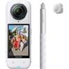 Insta360 X5 Pack Get Set Bianco Satinato - Action Cam Impermeabile 360° in 8K, Superba in Bassa Luce, Selfie Stick Invisibile, Obiettivi Sostituibili, Batteria con Autonomia 3 ore, Cover Antivento
