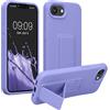 kwmobile 1x Custodia Compatibile con Apple iPhone 17e / iPhone 16e - Cover Supporto Dita - Back Case per Smartphone - Protezione Gommata Lavanda