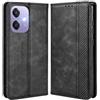 MOJIA Cover per Oppo A60 5G / A40 4G / A40m, PU Custodia Antiurto Resistente ai Graffi, Custodia Flip Portafoglio per Telefono con Supporto e Slot per Schede. Nero