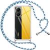 Pnakqil Cover per Xiaomi Poco X7 Pro 5G con Cordino, Trasparente Custodia con Laccio Tracolla Cellulare Girocollo Collana Protettiva per Xiaomi Poco X7 Pro 6,67 Pollic, Blu