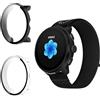 Funrae Custodia Compatibile con Suunto Run [2 Pezzi], Cover Protettiva Telaio Rigida PC [Con Vetro Temperato] HD Clear Anti-Graffio Protezione Case - Trasparente&Nero