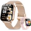 Fitoncloud Smartwatch Donna con Batteria 1000mAh, 1.83 HD Orologio Smartwatch con Chiamate/Fisiologia Feminile/Sonno/Frequenza Cardiaca/Contapassi, 100+ Sport, IP68 Smart Watch Android iOS Oro Rosa