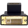chenyang Adattatore da HDMI a DVI, da DVI maschio a HDMI femmina, angolo di 90 gradi, placcato oro, adattatore bidirezionale per TV, monitor, computer