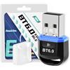 Adattatore Bluetooth 5.3 USB Nano Per PC Windows 11/10/8.1 – Plug & Play Per Mouse, Cuffie, Tastiera E Stampante – Dongle Da 20m