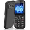 Ufferson 4G LTE Mini Telefono Cellulare per Anziani Senza Contratto con Doppio Slot Nano SIM | Schermo LCD da 1,8 | Bluetooth | Batteria da 1000 mAh | Radio FM| Telefono con Tasti Tutti gli operatori | Nero