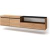 Skraut Home | Mobile TV Soggiorno | Ampio spazio a disposizione | 200x45x35cm | Per TV fino a 80 | Sospeso, da appendere | Stile moderno | Rovere e nero