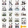 GLOBLELAND 18 fogli di Simpatici Panda Da 3.9x3.6 pollici Adesivi per Trasferimento di Animali Colorati per Vasi Tazze Mobili Vasi Decorazioni Artistiche In Vetro