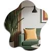 Muzilife Specchio asimmetrico da appendere, 58 x 70 cm, irregolare grande specchio da parete con pannello posteriore in MDF, specchio decorativo per parete, soggiorno, bagno, corridoio, ingresso,