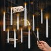 comforder 12 Candele LED Sospese con Bacchetta Telecomando, Timer 6h | 12 candele LED senza fiamma con corda e adesivi, telecomando a bacchetta magica, timer 6 ore
