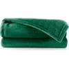DecoKing Coperta Plaid Pile 150 x 200 cm per Letto una Piazza e Mezza Calda Accogliente e Spessa in Morbido Velluto Per Letto Divano Sedia Tutte le Stagioni Verde Bottiglia Mic