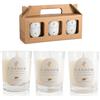 CANDÒR Set Candele Profumate Naturali in Cera di Soia Artigianali Made in Italy - 3 Piccole Candele Bianche in Vasetti di Vetro con Confezione Regalo San Valentino - Zenzero