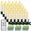 Yunsheng 30 candele a LED natalizie, senza fili, per albero di Natale con timer a distanza, a batteria, senza fiamma, IP64, (include 30 batterie AAA)
