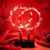 MUXIJIA 2 x luce stringa LED, 30 x LED 3M / 10Ft esterno/interno alimentatore USB impermeabile per camera da letto, cortile, matrimonio, Natale, fai da te, ecc. (Rosso)