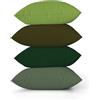 ggaimwf Tinta unita Copricuscino in Effetto Lino per divano Gradiente verde Cuscino per letto Foresta nebbiosa Colore verde Fatto a mano Piazza Federe per cuscini 40x40 cm Set da 4