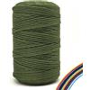 FORBELL Filato macramè, 3 mm x 300 m, filato di cotone premium, per fai da te (verde militare, 3 mm x 300 m)