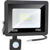 CREATESTAR Faretto Led da Esterno con Sensore di Movimento 30W, 3000LM Faretti Led Esterni IP66 Impermeabile 6500K Luce Bianca Fredda per magazzino giardino garage campo sportivo