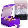 KAHEIGN 2 Scatole Regalo Magnetiche Con Coperchio - 31x22x10 Cm, Colore Nero, Con Nastro Di Raso, Eleganti E Riutilizzabili