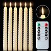 HOUSN Candele Led,6 Pezzi Candele Led Senza Fiamma,Candle Coniche A Batteria Con Batteria E Telecomando,Luce Calda,Per Decorazioni Natale, Matrimonio E Feste