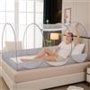 Comeder Zanzariera a baldacchino pieghevole, zanzariera per letto singolo per la famiglia con cerniera, tenda da campeggio portatile, zanzariera facile da installare per casa, campeggio, viaggio