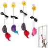 Maple Plentiful 4 Pezzi Topolino per Gatti, Giochi Interattivi per Gatti, Gioco Interattivo Con Coda Di Piume, Topo Di Peluche Giocattolo, Senza Batteria, Per Interni, Animali Domestici, Giochi Divertenti per Gatto