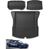 ASZSK [3 Pezzi] Tappetini per Bagagliaio per Tesla Model 3 2024 2025, Tappetino Bagagliaio in TPE per Tesla Model 3 Highland, Tappeto Baule Anteriore e Posteriore, Nero