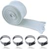 JRSHIRLEYLTD Tubo di scarico, tubo di scarico aggiuntivo, tubo in fibra di vetro, tubo di protezione dal calore, 3 m x 30 mm, con 4 fascette stringitubo, per generatori, riscaldatori, tubi per roulotte, cavi