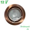 Lampo Lighting technology Faretto da incasso a 12V rame con vetro protettivo 1XG4 IP20 per cappe e specchiere F20LVRASL