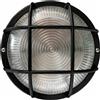 Sovil Plafoniera in resina da parete o soffitto tonda 18 cm da esterno con griglia nera IP44 1XE27 48/06