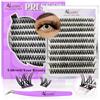 AILAISHI Kit Extension Ciglia Autoadesive Senza Colla - 100 Ciuffetti Ciglia Finte DIY 10-14mm Curl D Fluffy con Pinzette, Per Look Naturali e Occhi Sensibili, Applicazione in 1 Secondo