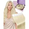 fshine Extention Capelli Biadesive Biondo Platino 55 cm 50 g 20 pcs Extension Capelli Remy Adesive Lisci Extension Tape in Invisibili Capelli Extension Remy Biadesivo #60