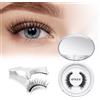 QUEWEL Ciglia Finte Magnetiche Naturali QUEWEL, Ciglia Finte Magnetiche riutilizzabili con applicatore, senza colla magnetica, facile da indossare e rimuovere (Set-e-1)