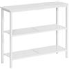 HOOBRO Tavolo Console, Tavodo da Ingresso, con 2 Ripiani di Rete Metallica, Tavolo da Divano, Stile Industriale, Corridoio, Entrata, Soggiorno, Bianco EWW73XG01