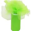 PARTYLANDIA Bobina Tulle 100 mt per Decorazioni, Feste di Matrimonio, Ideale per Confetti, bomboniere, Vestiti, Sedia, Regali ECC. (Verde Mela, 12.5)