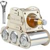 Ziyonix Portabottiglie di Vino Legno, Porta Bottiglie da Tavolo, Scaffale Vino con Apribottiglie, Vintage Espositore Bottiglie per Cucina, Bar, Cantina, Regali Creativi per gli Uomini