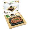 NutriChef Pietra Lavica per Carne, Barbecue da Tavolo con Pietra Granito, Vassoio Acciaio Inox, Piatto Bambù e Ciotole Ceramica, Griglia Carne, Verdura e Pesce
