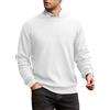 Zaitun Maglione da uomo girocollo a nido d'ape lavorato a maglia casual a maniche lunghe, bianco, 5XL