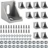 CYIOU 12 Piezas Staffa Angolare in Profili Alluminio 40x40 Conectores Angulares para Perfiles de Aluminio con 24 Viti 24 Dadi 24 Rondelle per Estructuras Industriales Finestra Porta Profilo DIY